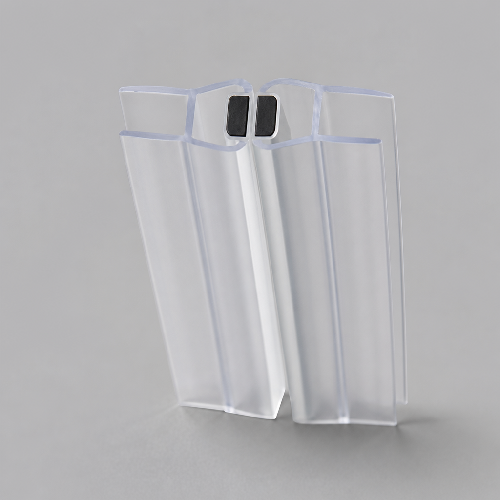 MAG017 - Magnetic Shower Screen Seal - Fits 10-12mm Glass - 1 Pair - Length of 2000mm