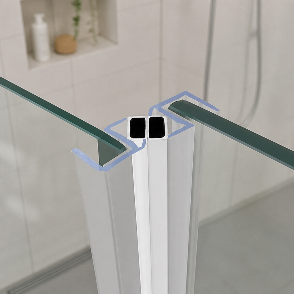MAG019 - Magnetic Shower Screen Seal - Fits 4-6mm Glass - 1 Pair - Length of 2000mm