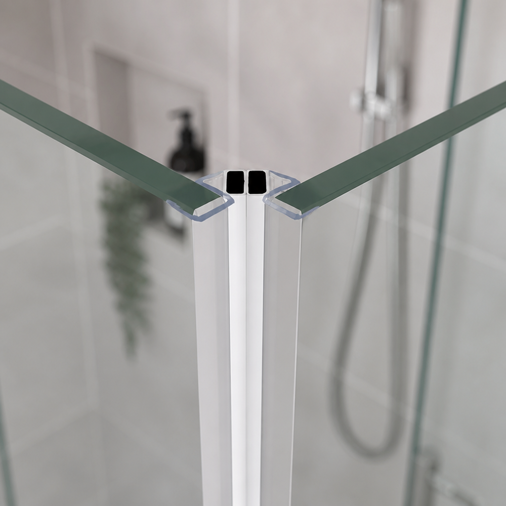 MAG019 - Magnetic Shower Screen Seal - Fits 4-6mm Glass - 1 Pair - Length of 2000mm
