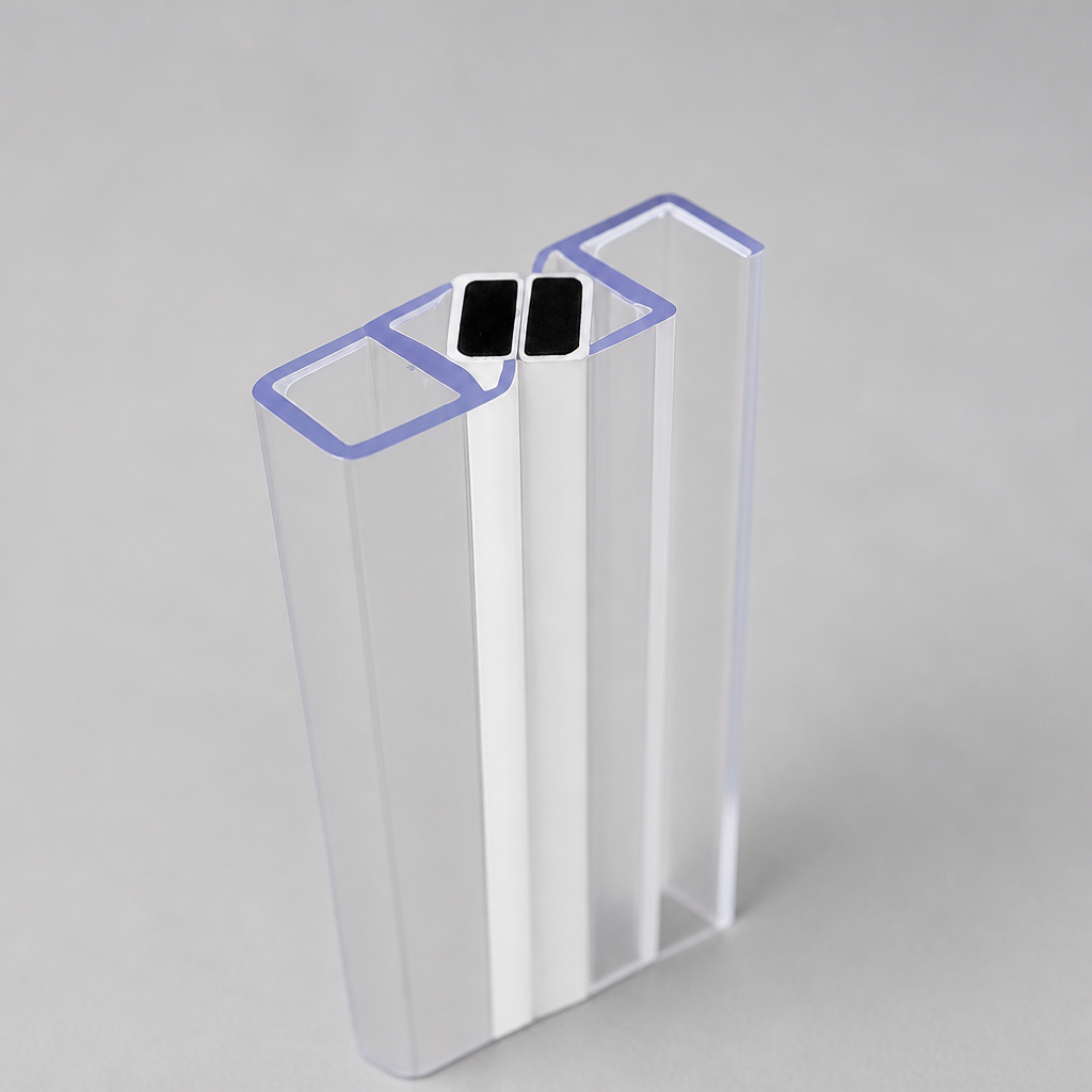 MAG019 - Magnetic Shower Screen Seal - Fits 4-6mm Glass - 1 Pair - Length of 2000mm