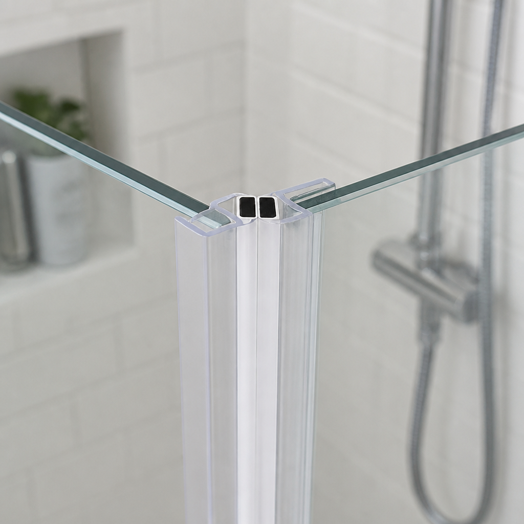 MAG020 - Magnetic Shower Screen Seal - Fits 8-10mm Glass - 1 Pair - Length of 2000mm