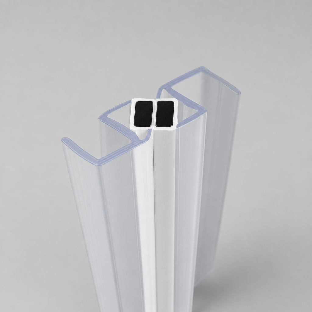 MAG020 - Magnetic Shower Screen Seal - Fits 8-10mm Glass - 1 Pair - Length of 2000mm