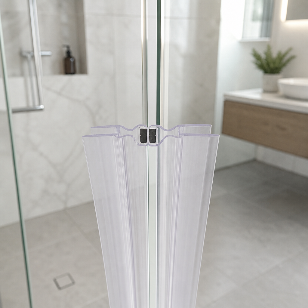 MAG021 - Magnetic Shower Screen Seal - Fits 4-6mm Glass - 1 Pair - Length of 2000mm