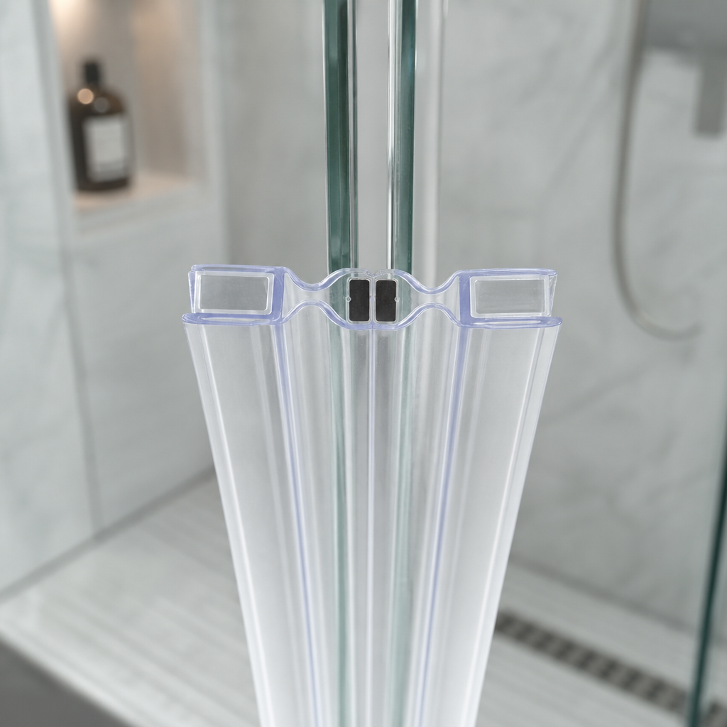 MAG021 - Magnetic Shower Screen Seal - Fits 4-6mm Glass - 1 Pair - Length of 2000mm