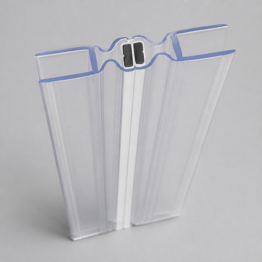 MAG021 - Magnetic Shower Screen Seal - Fits 4-6mm Glass - 1 Pair - Length of 2000mm