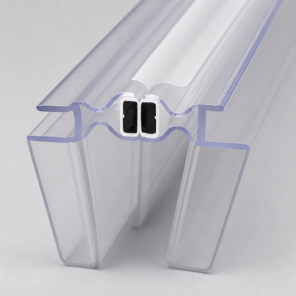 MAG021 - Magnetic Shower Screen Seal - Fits 4-6mm Glass - 1 Pair - Length of 2000mm