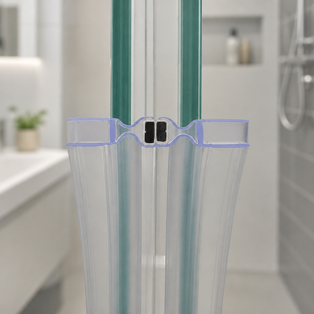 MAG022 - Magnetic Shower Screen Seal - Fits 8-10mm Glass - 1 Pair - Length of 2000mm