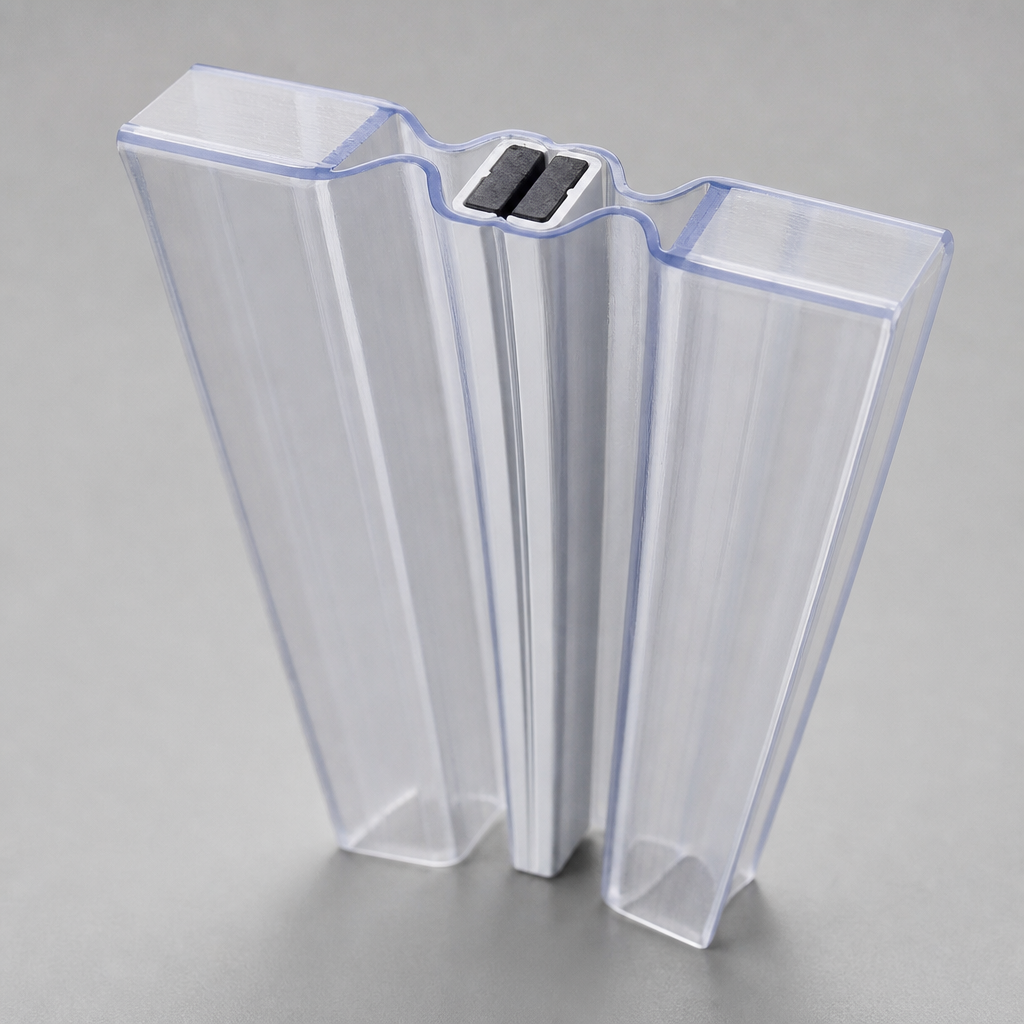 MAG022 - Magnetic Shower Screen Seal - Fits 8-10mm Glass - 1 Pair - Length of 2000mm
