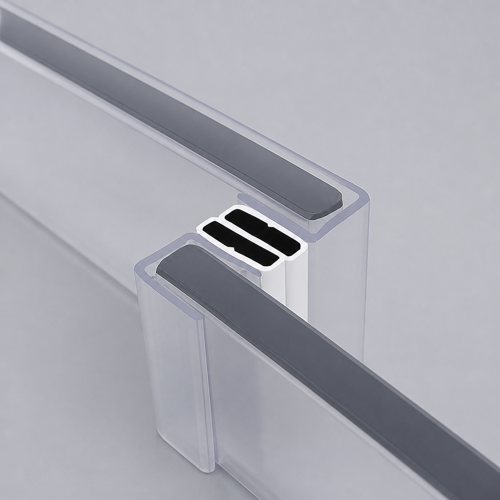 MAG023 - Magnetic Shower Screen Seal - Fits 4-6mm Glass - 1 Pair - Length of 2000mm