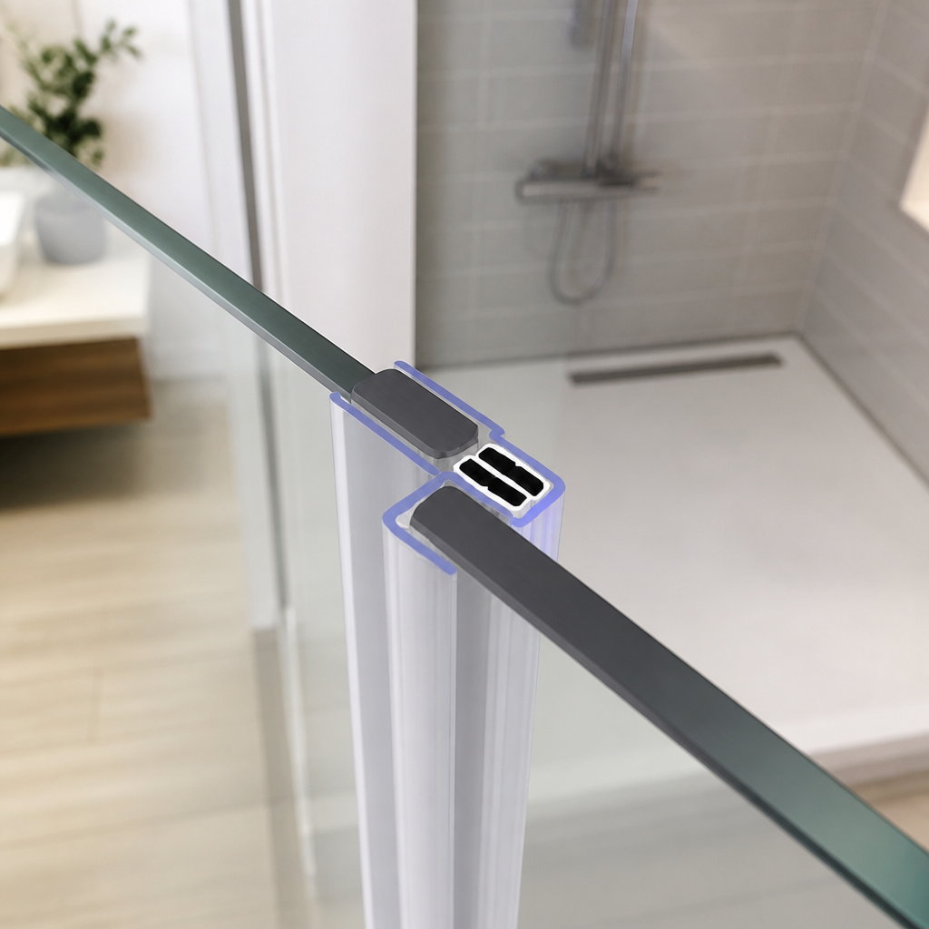 MAG024 - Magnetic Shower Screen Seal - Fits 8-10mm Glass - 1 Pair - Length of 2000mm