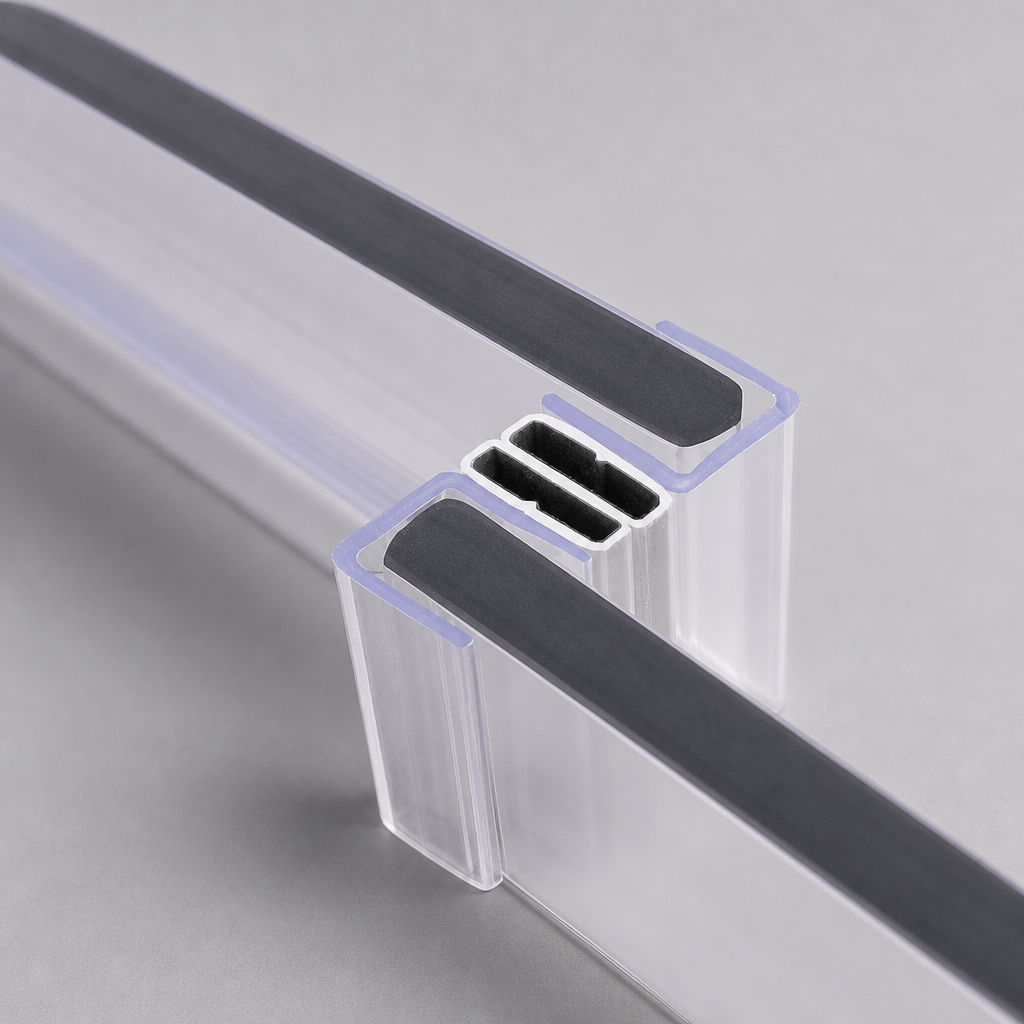 MAG024 - Magnetic Shower Screen Seal - Fits 8-10mm Glass - 1 Pair - Length of 2000mm