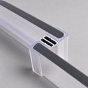 Clear channel seal with dark grey soft magnetic strip along the top, diagonal view