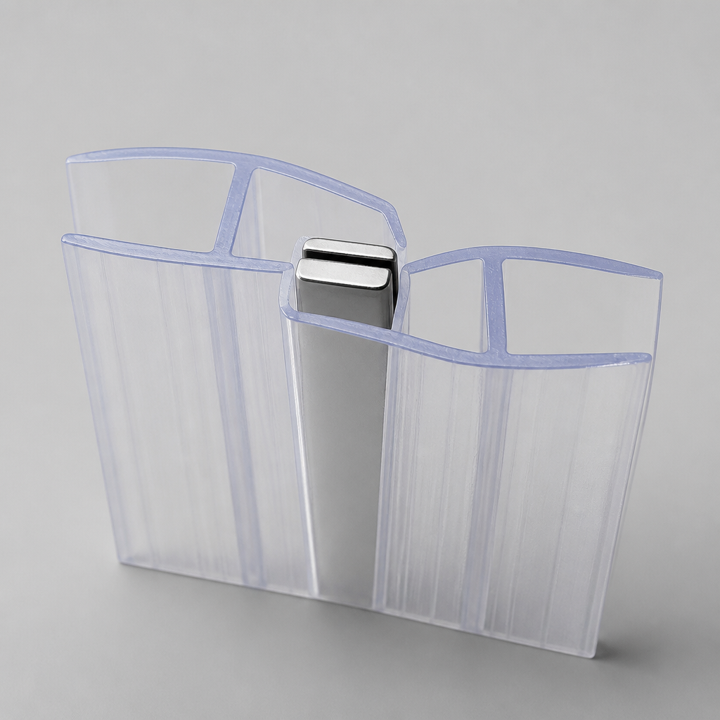 MAG026 - Magnetic Shower Screen Seal - Fits 8-10mm Glass - 1 Pair - Length of 2000mm