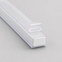 Black self-adhesive seal with ribbed magnetic core, diagonal cross-section