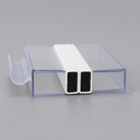 Frosted magnetic channel seal pair, full length studio shot on grey background