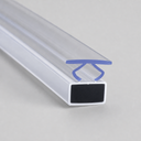 Clear channel seal profile with blue trim line and black magnetic insert