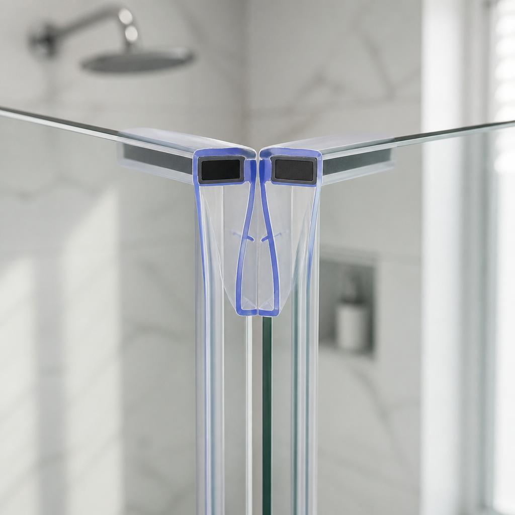 MAG034 - Magnetic Shower Screen Seal - Fits 4-6mm Glass - 1 Pair - Length of 2000mm