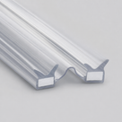 Close view of two clear seal profiles on grey, white magnets inset and interlocking wave-shaped faces