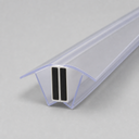Clear magnetic channel seal in cross-section, white centre strip with black magnets
