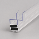 Clear T-shaped seal profile with twin stacked black magnet blocks, diagonal view