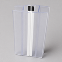 Clear seal profile with white ridge and black magnet block, tapered diagonal view