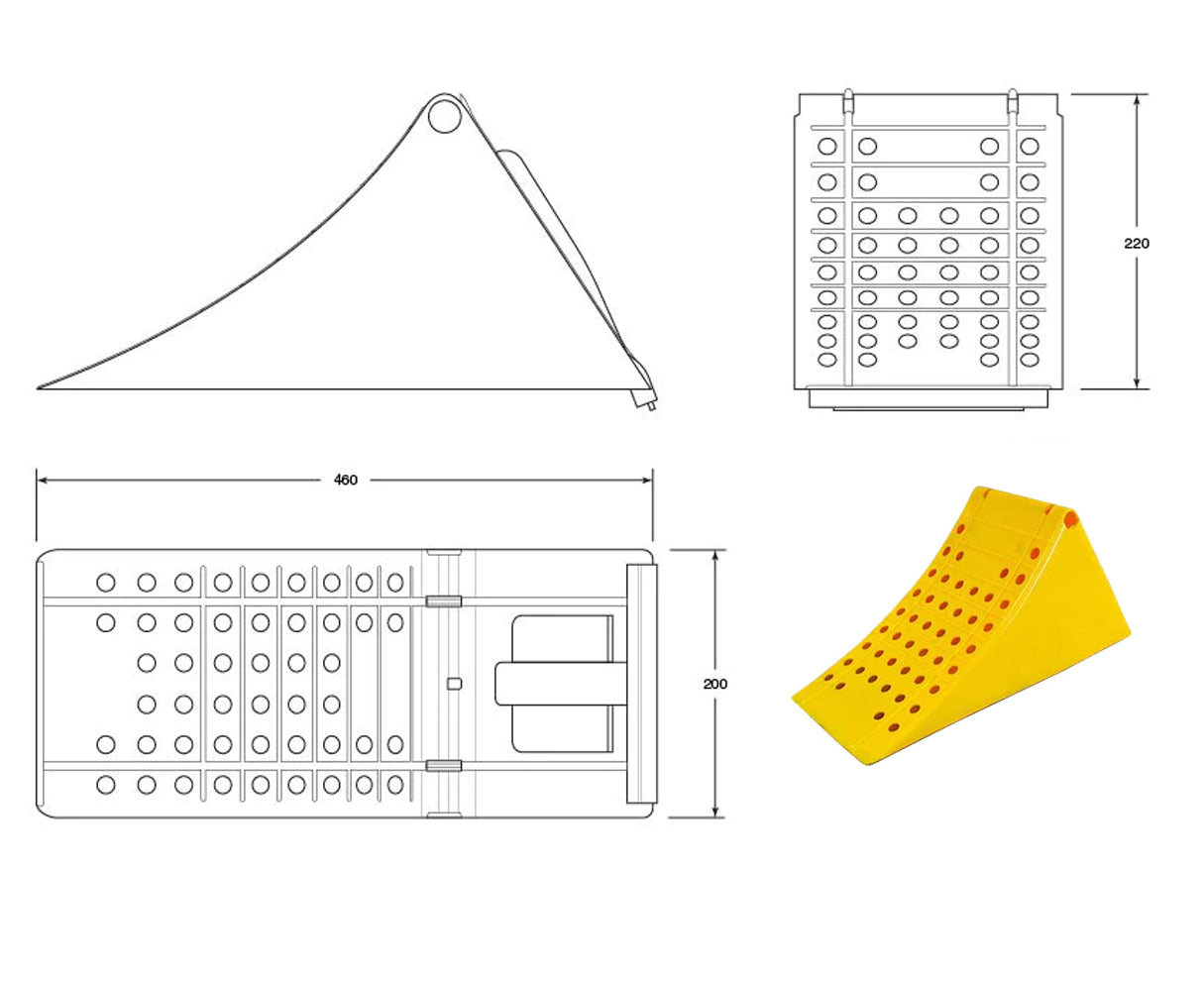 Plastic HGV Wheel Chock - 460 x 200 x 220mm