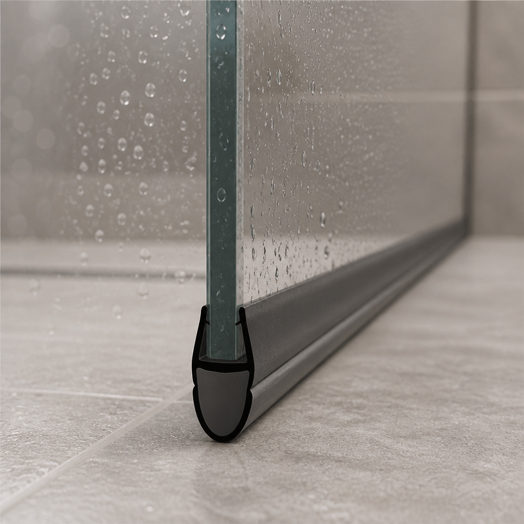 SEAL003B - Shower Screen Seal - Fits 4-6mm Glass - Gaps 7-12mm - Black