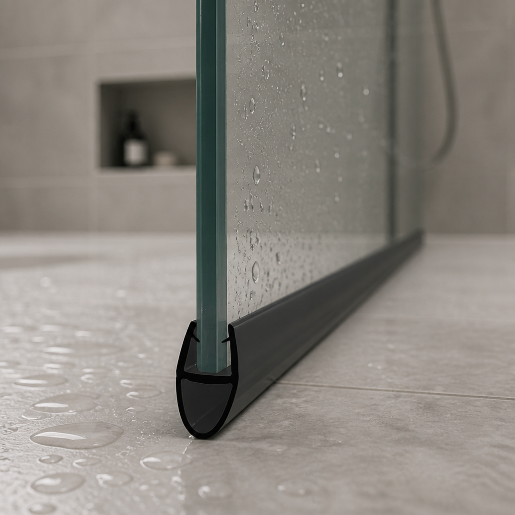 SEAL003B - Shower Screen Seal - Fits 4-6mm Glass - Gaps 7-12mm - Black