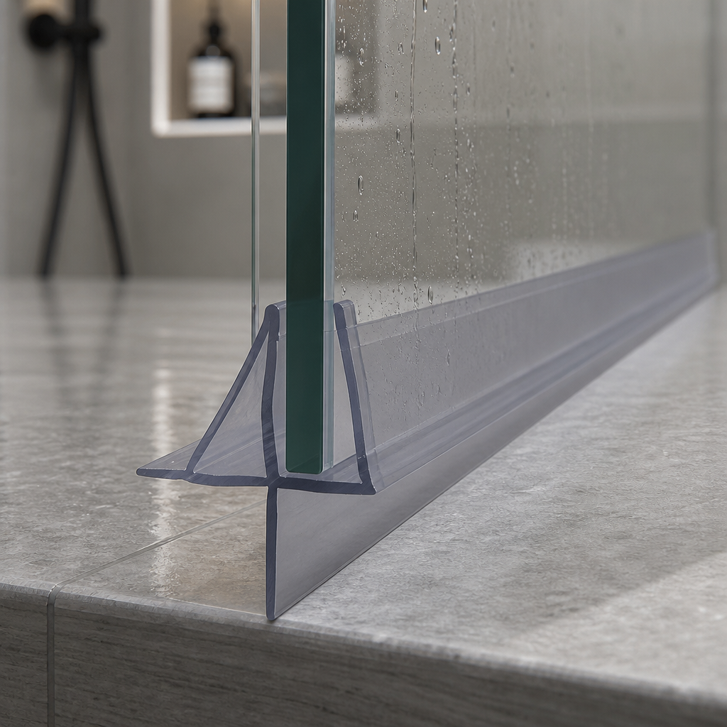 SEAL004B - Shower Screen Seal - Fits 4-6mm Glass - Gaps 7-12mm - Black