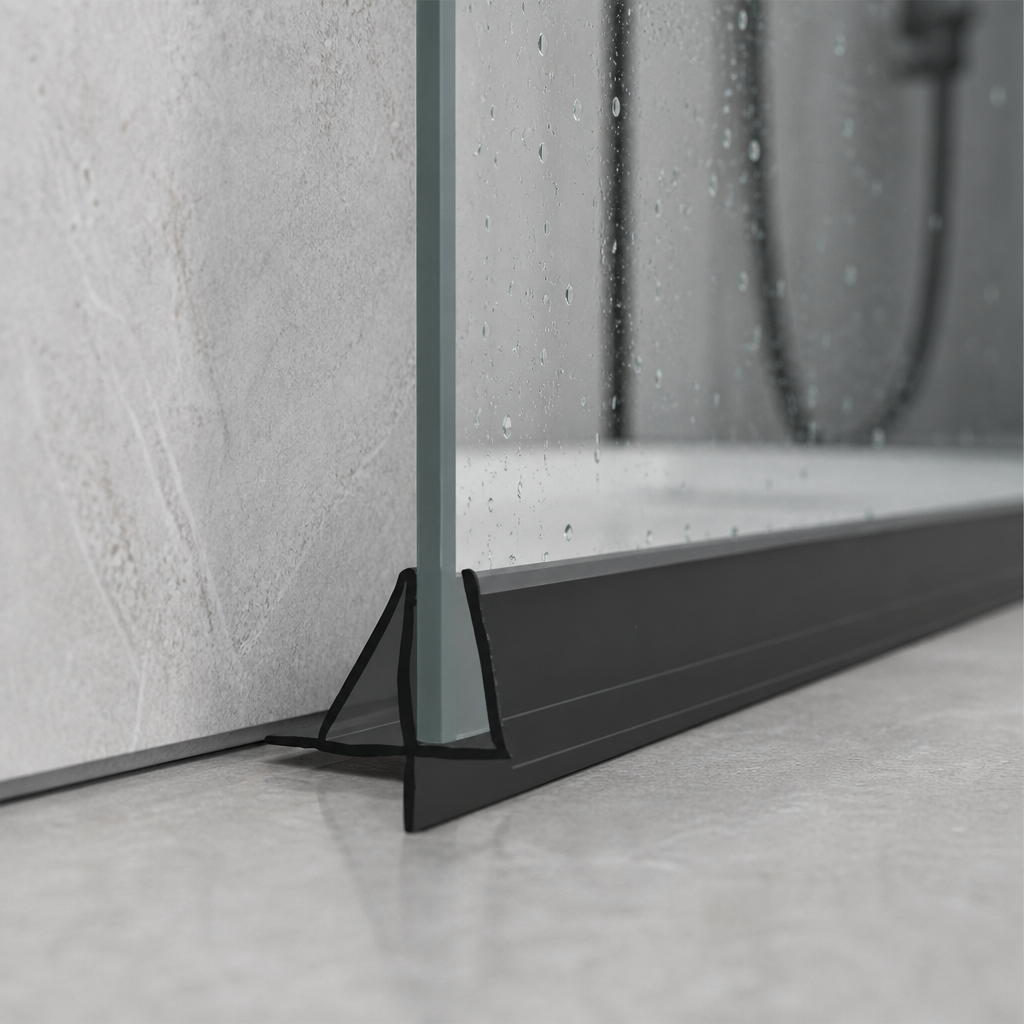 SEAL004B - Shower Screen Seal - Fits 4-6mm Glass - Gaps 7-12mm - Black