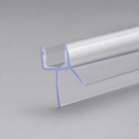 Angled studio view of the clear seal's channel with the chrome insert strip visible