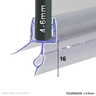 Seal outline traced in blue on a 4-6mm glass edge, 16mm marked from the glass foot to the blade