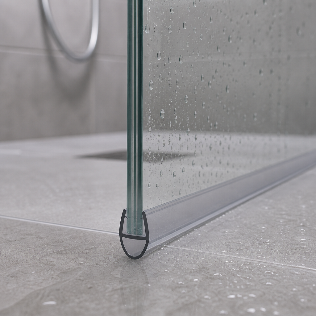 Shower Screen Seal - Fits 8-10mm Glass - Gaps 3-7mm - Black