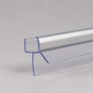 Studio shot of the seal's hooked channel profile with a chrome strip along the top