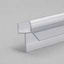 Angled studio view of the clear seal's hook profile with the chrome insert exposed