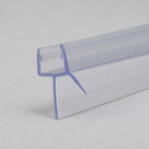 Clear seal on pale grey close up, gripping nib inside the channel above the V-strut and angled fin