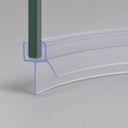 Angled studio view of the pre-curved seal's hooked profile along its curve