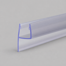 Clear seal angled on pale grey, blue-outlined glass channel above a long straight drop blade