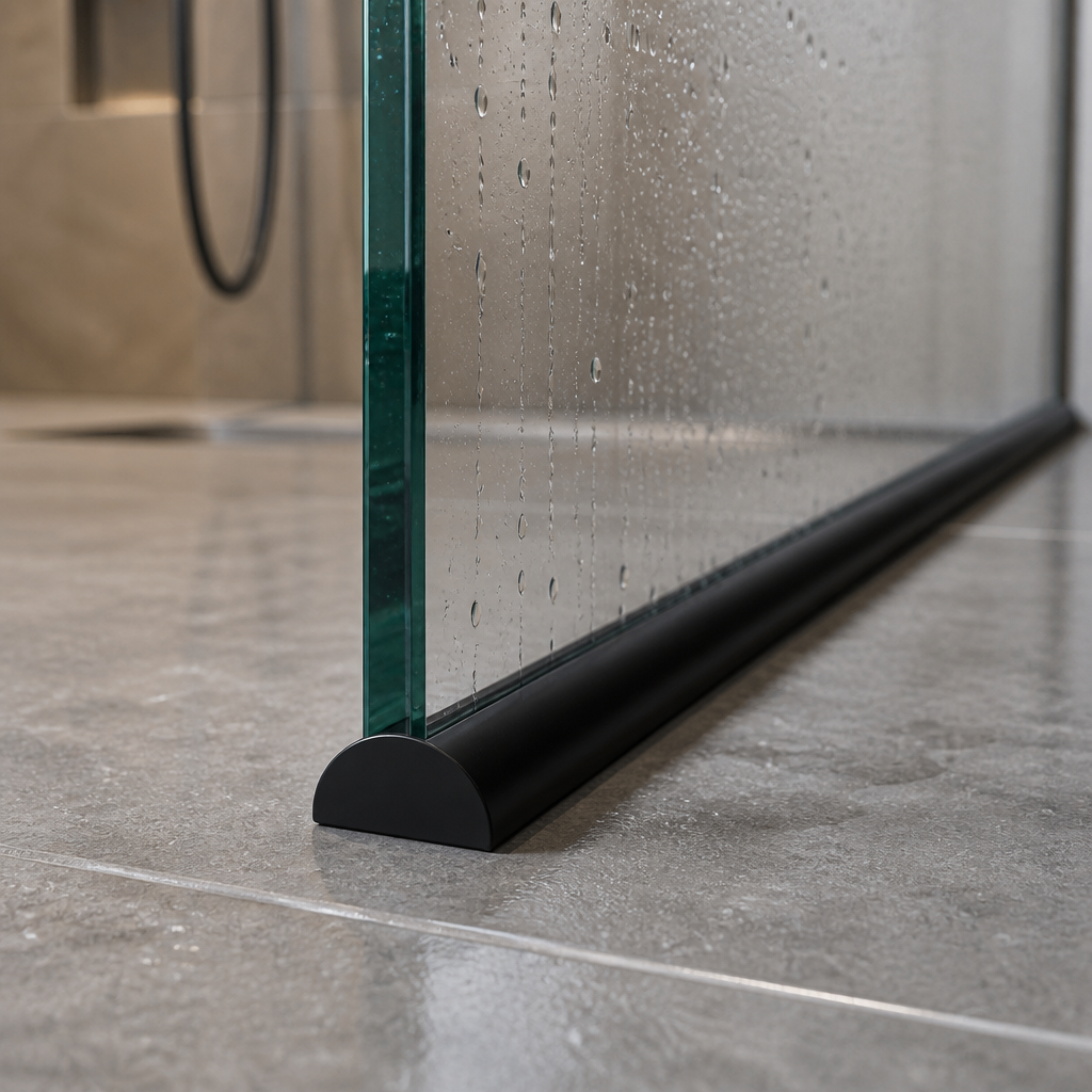 SEAL055B - Shower Threshold Seal - Wet Room Seal - Black - Lengths of 800mm, 900mm, 1400mm, 2000mm and 2400mm