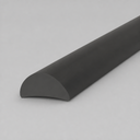 Studio shot of the threshold seal's rounded D-shaped cross-section on a plain grey background