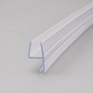 Clear seal on grey seen closer, square glass channel above a skirt that tapers to a short foot