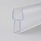 Clear seal on grey seen side-on, square glass channel above two straight parallel legs