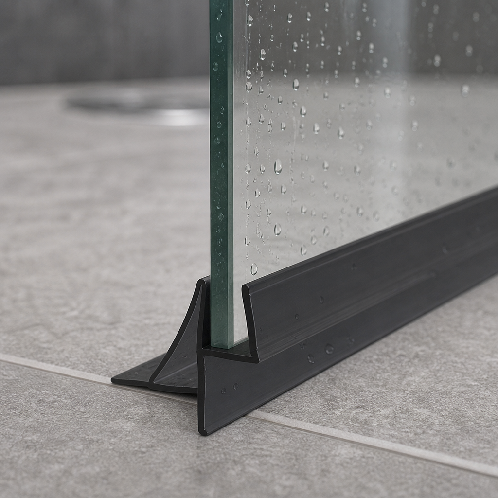 SEAL106B - Shower Screen Seal - Fits 4-6mm Glass - Gaps 11-16mm - Black