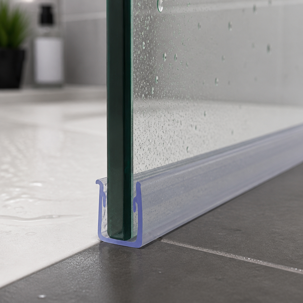 SEAL107 - Shower Screen Seal - Fits 4-6mm Glass - Fin Depth of 20mm