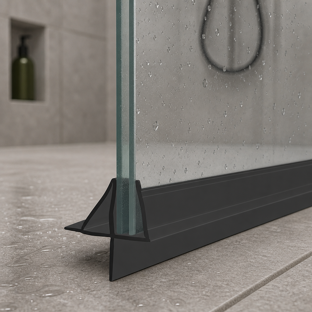 SEAL114B - Shower Screen Seal - Fits 8-10mm Glass - Gaps 11-16mm - Black