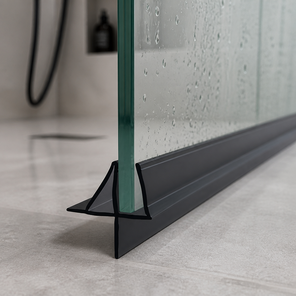 SEAL115B - Shower Screen Seal - Fits 4-6mm Glass - Gaps 5-10mm - Black