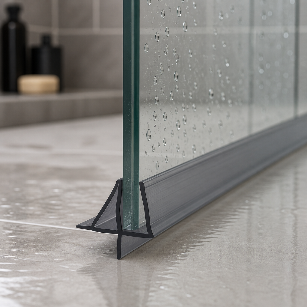 SEAL117B - Shower Screen Seal - Fits 4-6mm Glass - Gaps 2-6mm - Black