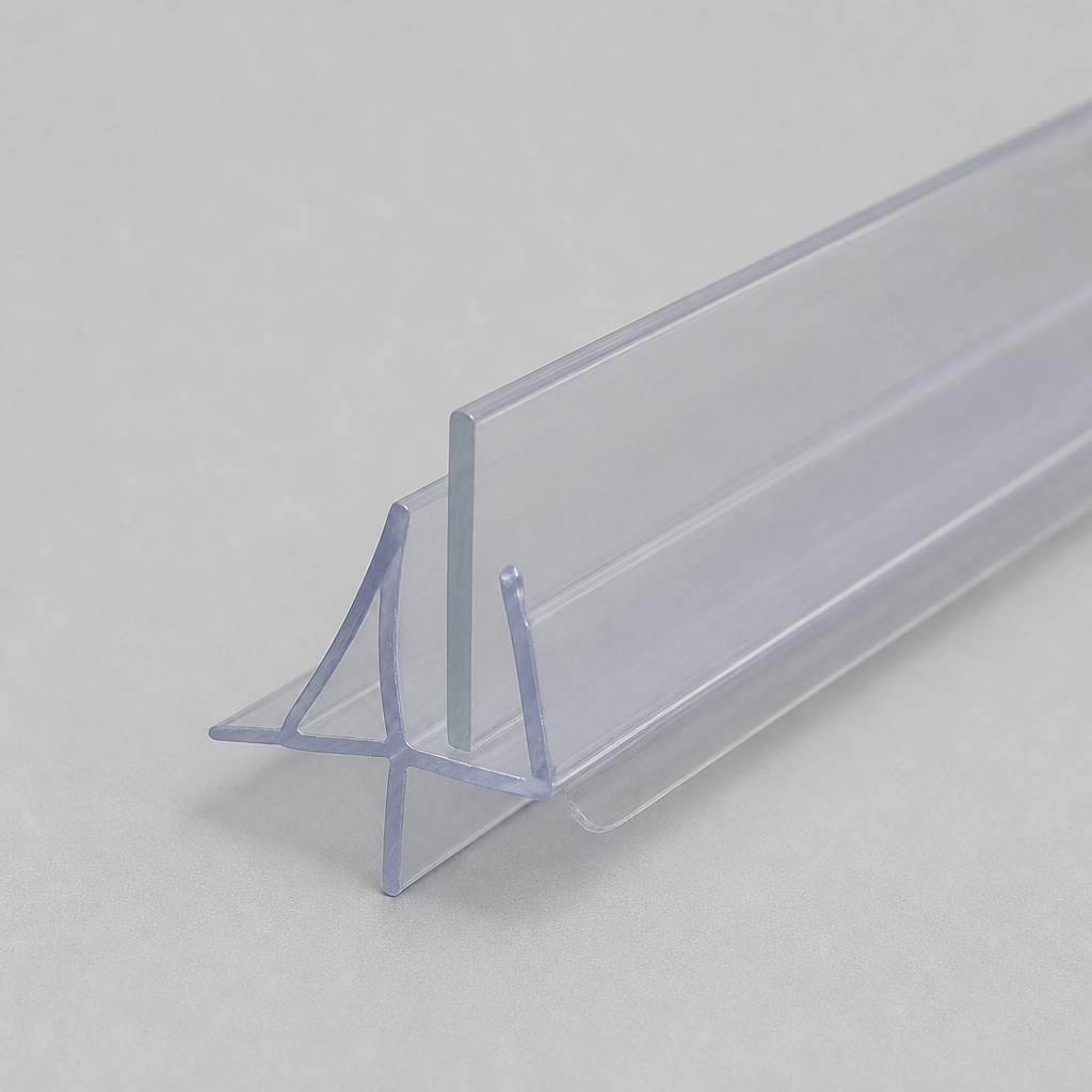 SEAL117B - Shower Screen Seal - Fits 4-6mm Glass - Gaps 2-6mm - Black