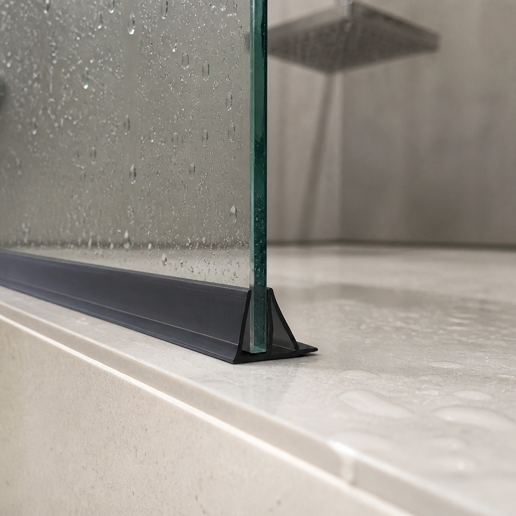 SEAL118B - Shower Screen Seal - Fits 8-10mm Glass - Gaps 2-6mm - Black