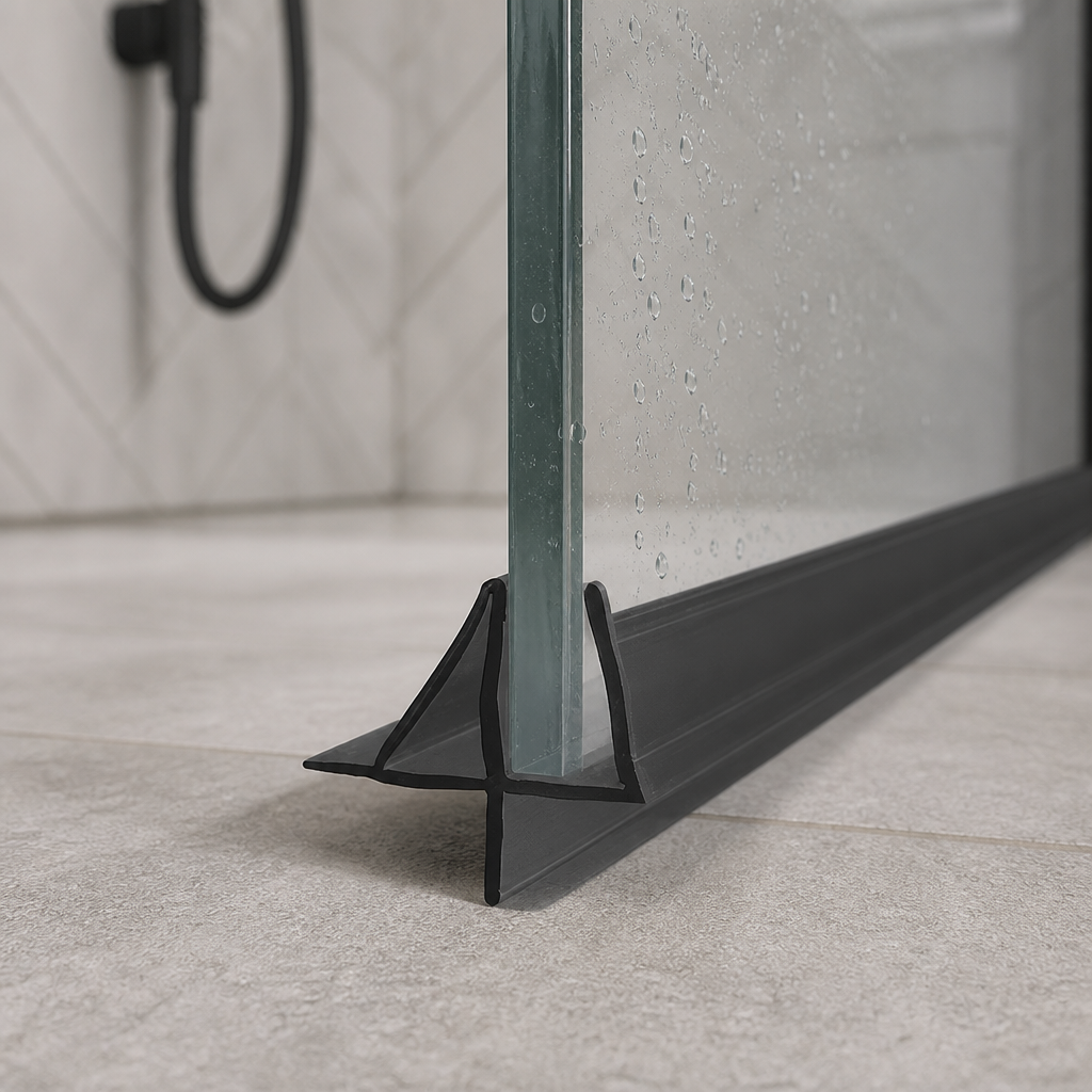 SEAL118B - Shower Screen Seal - Fits 8-10mm Glass - Gaps 2-6mm - Black